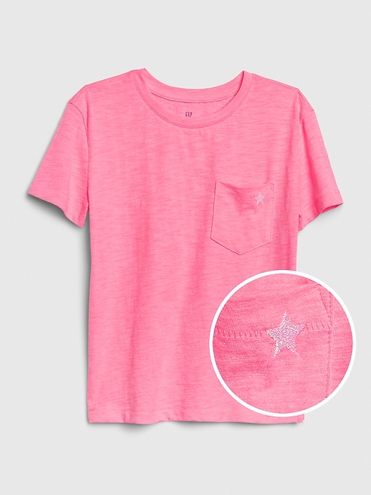 View large product image 1 of 1. Kids Print Pocket T-Shirt