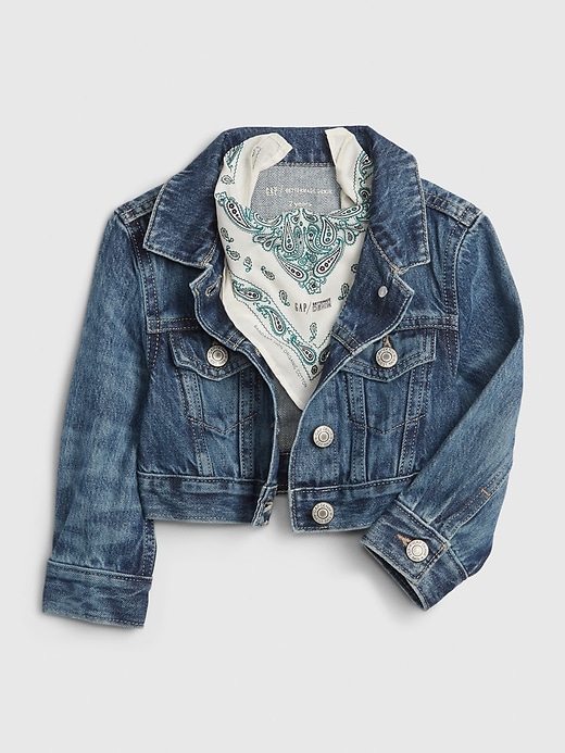 Image number 1 showing, Toddler Recycled Pleated Denim Jacket