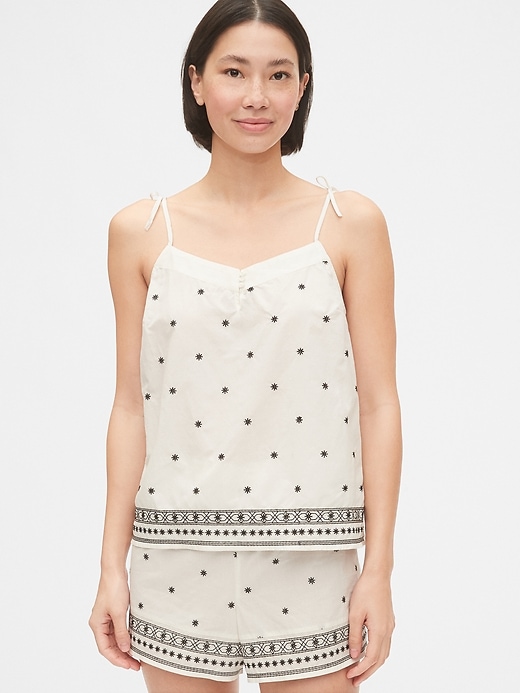 1 of 8 showing, with the color embroidered off white of product Dreamwell Relaxed Cami