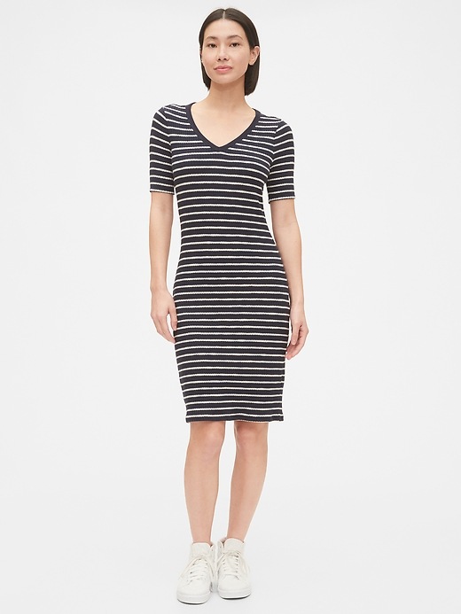 View large product image 1 of 1. Fitted Ribbed Dress