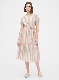 midi cap sleeve dress gap