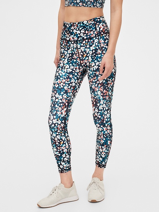 1 of 8 showing, with the color blue multi print of product GapFit High Rise Blackout Print 7/8 Leggings