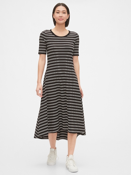 gap short sleeve midi dress GAP Women's Short Sleeve Splitneck Midi Dress, Black, Small at Amazon Women's Clothing store