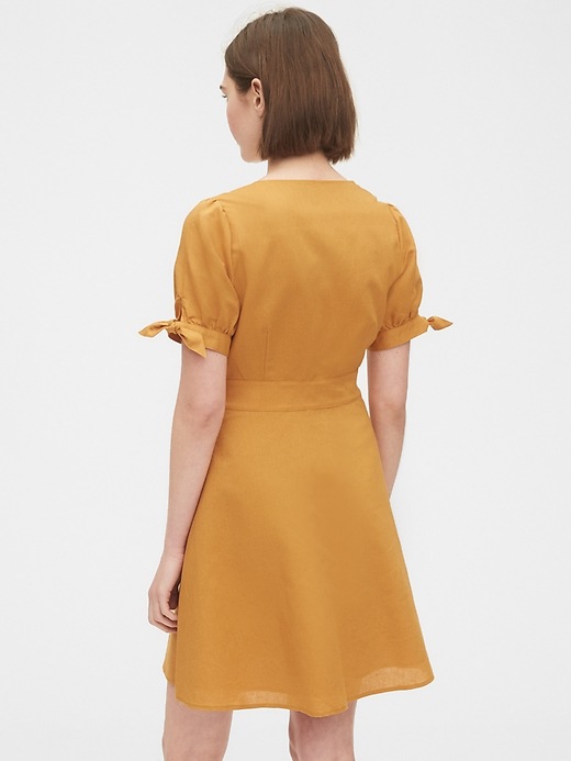 2 of 8 showing, with the color desert sunset gold of product Tie-Sleeve Dress