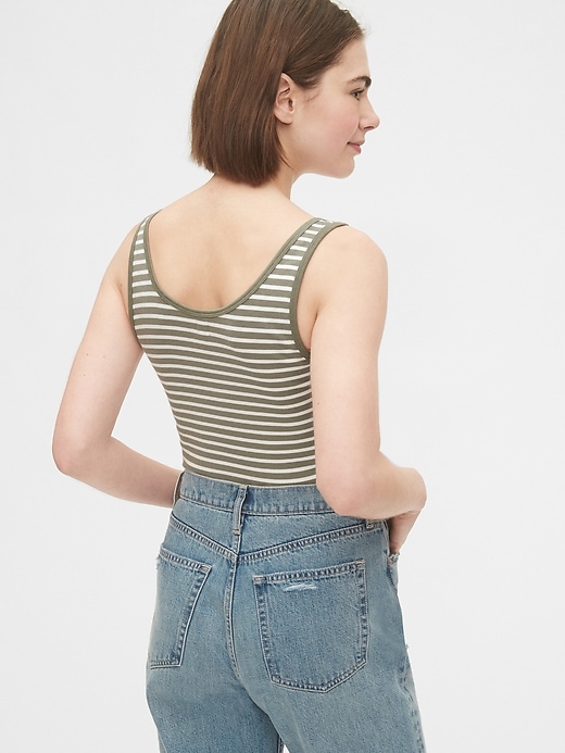 Image number 2 showing, Modern Henley Striped Tank Top