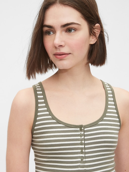 Image number 5 showing, Modern Henley Striped Tank Top