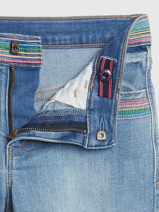 Image number 4 showing, Kids Embroidered Patch High Rise Denim Shorts