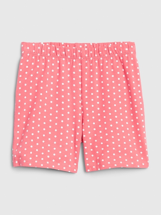 1 of 8 showing, with the color pink dot print of product Kids Cartwheel Shorts in Stretch Jersey