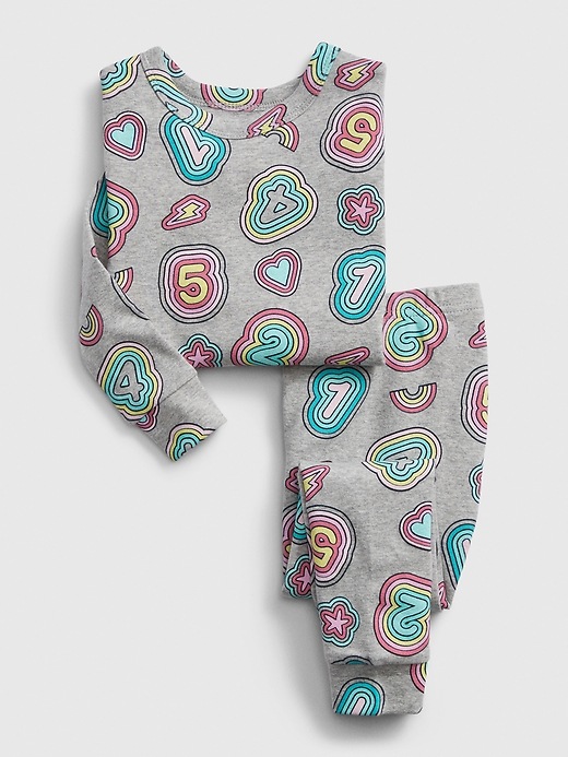 1 of 8 showing, with the color light heather gray of product babyGap Number PJ Set