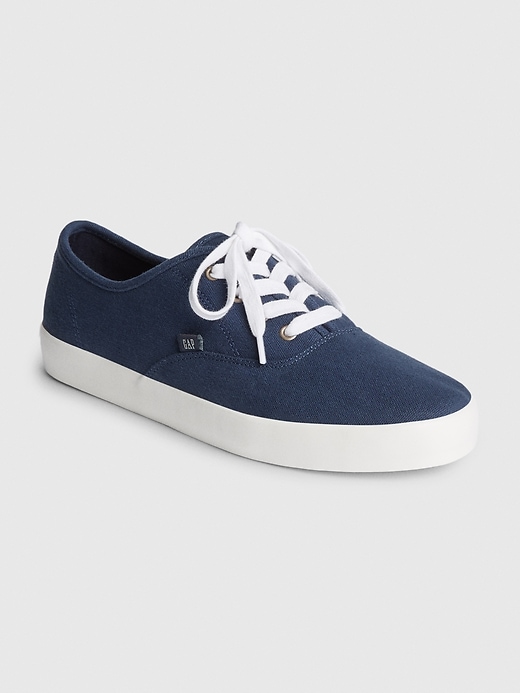 1 of 8 showing, with the color blue of product Lace Up Sneakers