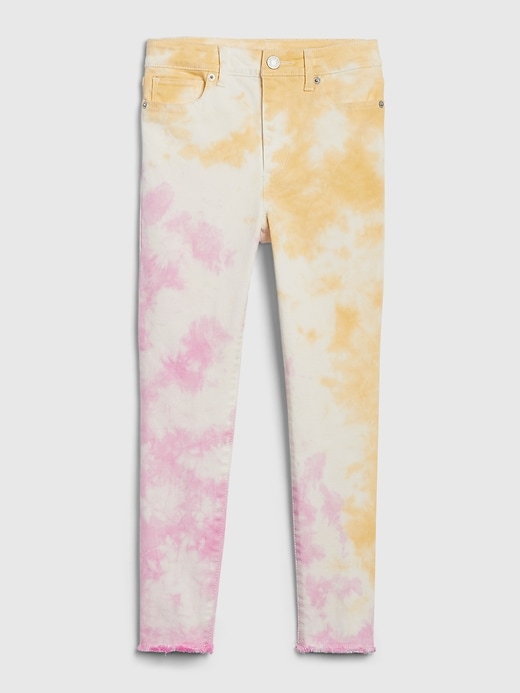 Image number 1 showing, Kids High Rise Ankle Tie-Dye Jeggings with Stretch
