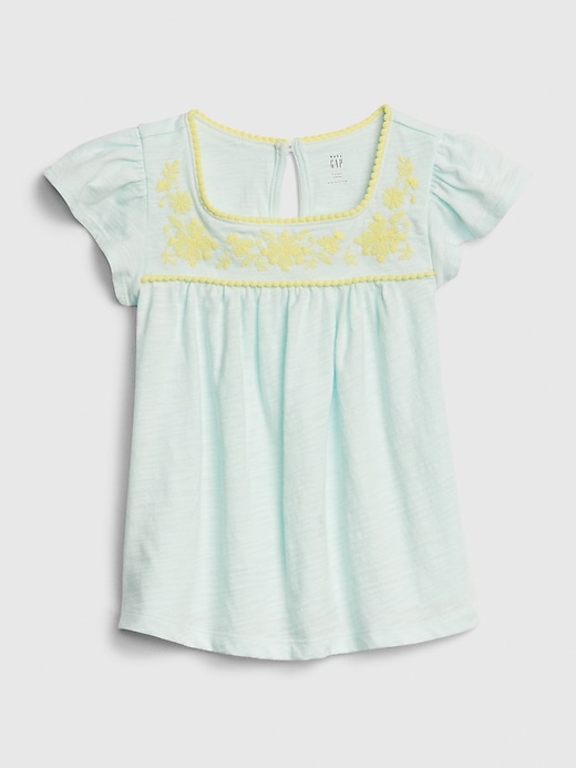 Image number 1 showing, Toddler Embroidered Eyelet Pin tuck Top
