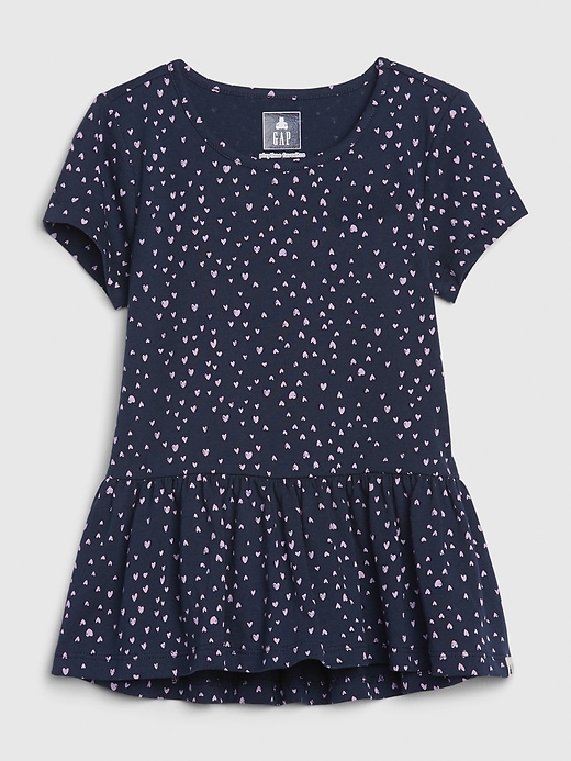 1 of 8 showing, with the color navy hearts of product Toddler Peplum Tunic T-shirt