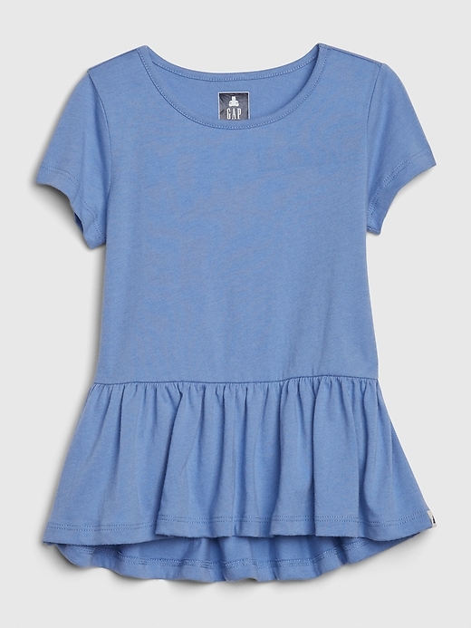 1 of 8 showing, with the color bright hyacinth of product Toddler Peplum Tunic T-Shirt