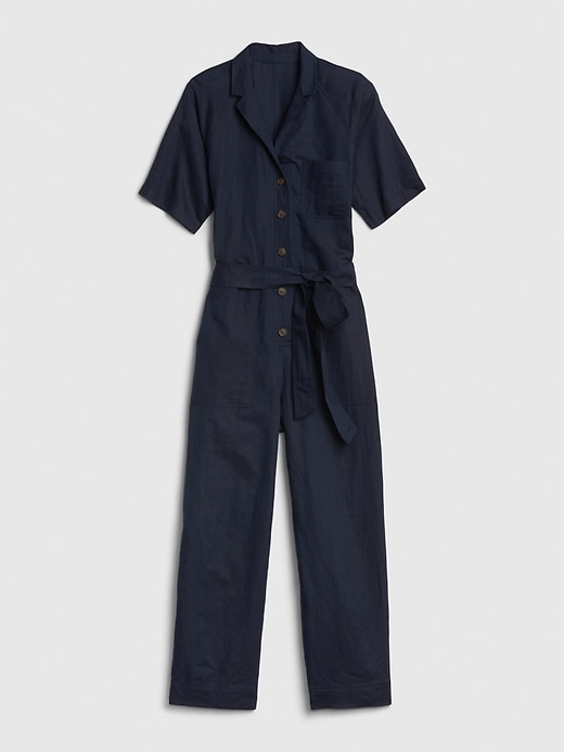 Image number 5 showing, Utility Jumpsuit in Linen-Cotton