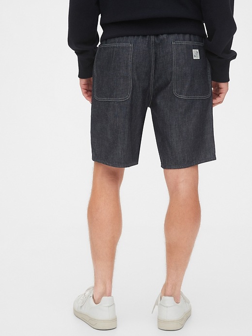 2 of 8 showing, with the color dark rinse of product 80s Worker Shorts