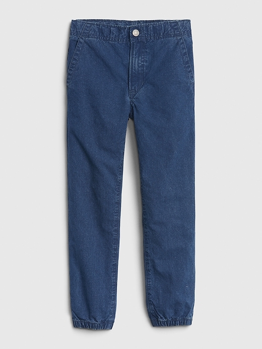 1 of 8 showing, with the color dark wash of product Kids Denim Joggers with Stretch