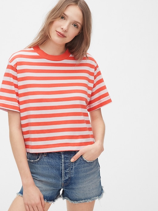 Image number 7 showing, Cropped Striped T-Shirt
