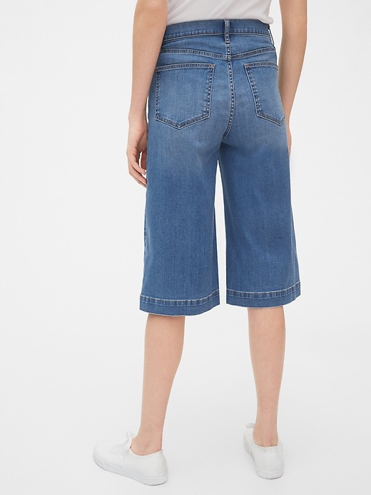 Image number 2 showing, High Rise Culotte Jeans
