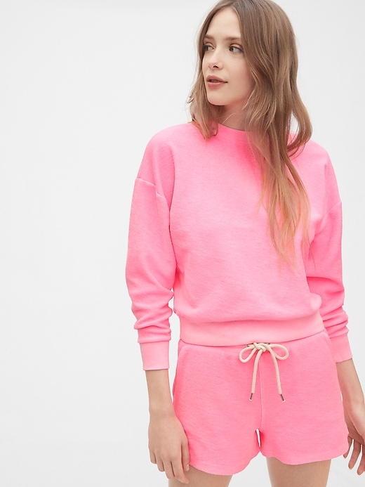 1 of 8 showing, with the color neon pink of product Vintage Soft Cropped Sweatshirt
