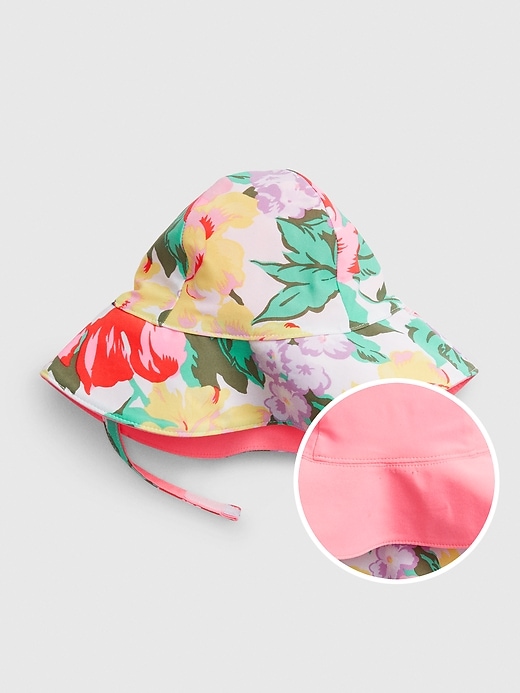 1 of 8 showing, with the color optic white of product Baby Reversible Swim Hat