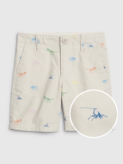 1 of 8 showing, with the color slate stone of product Toddler Dino Twill Everyday Shorts