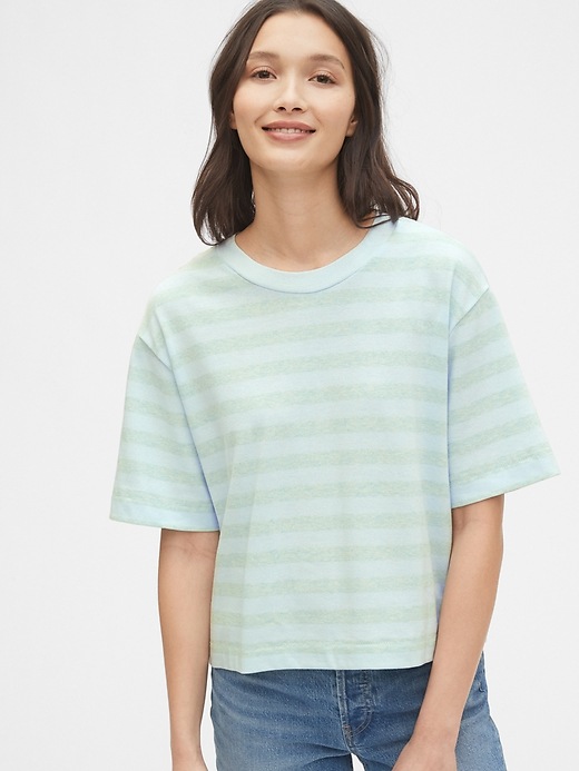 Image number 1 showing, Cropped Striped T-Shirt