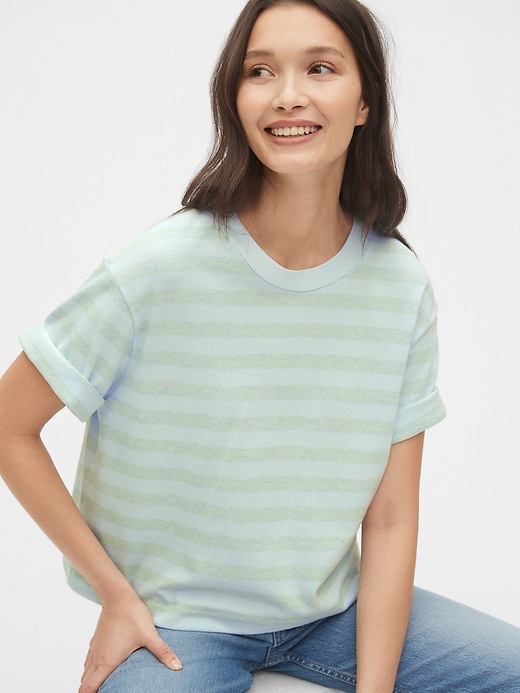 Image number 5 showing, Cropped Striped T-Shirt