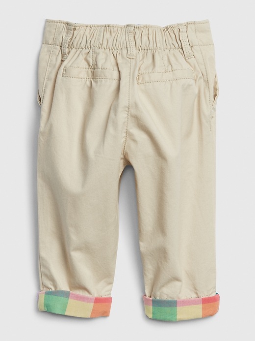 Image number 2 showing, Baby Plaid Lined Khakis with Stretch