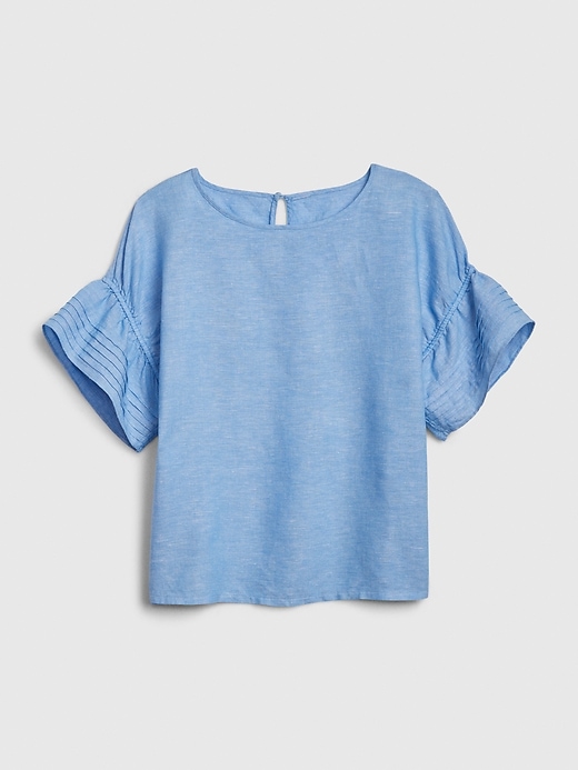 Image number 6 showing, Linen-Cotton Pintuck Sleeve Top