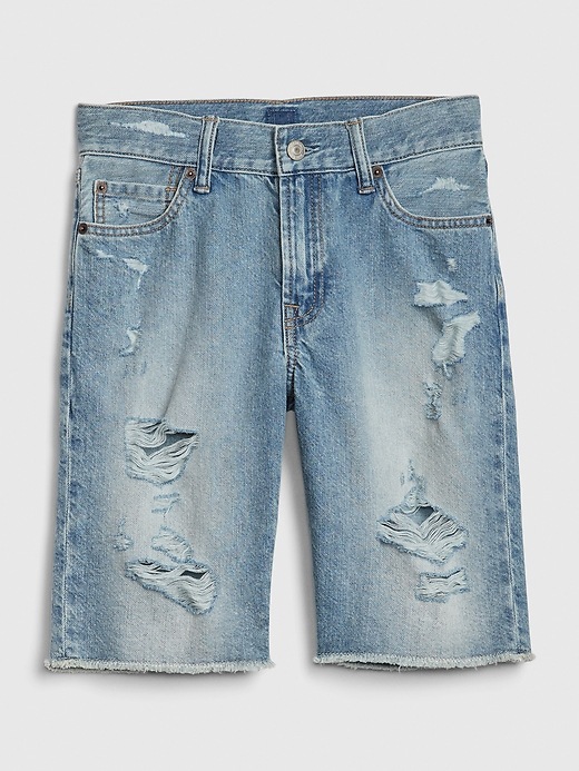 Kids Distressed Denim Shorts with Stretch Gap