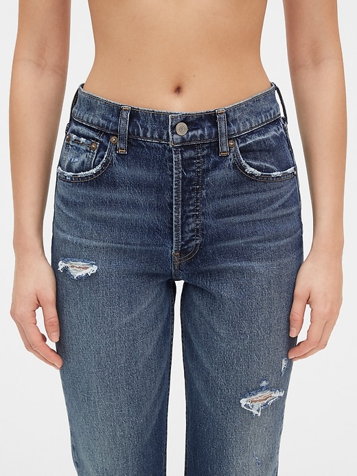 Image number 5 showing, High Destructed Rise Cheeky Straight Jeans