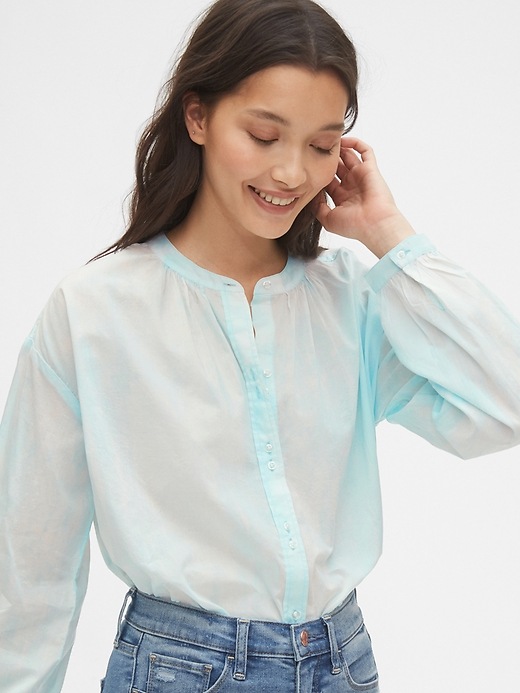 Image number 1 showing, Double Button Band-Collar Shirt