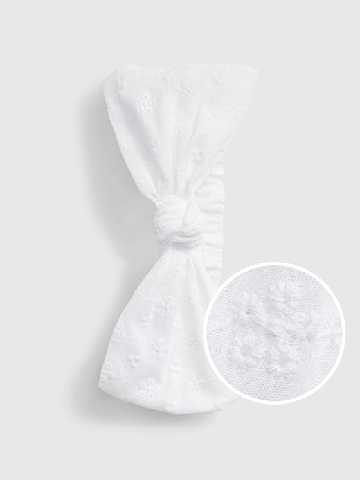 1 of 8 showing, with the color white of product Kids Eyelet Bow Headband