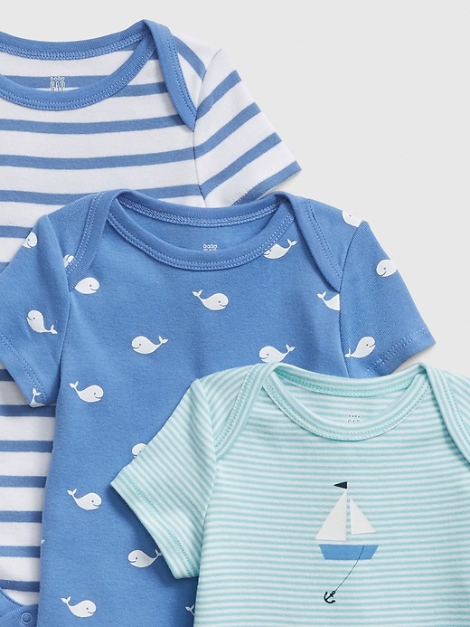 Image number 2 showing, Baby Whale Short Sleeve Bodysuit (3-Pack)