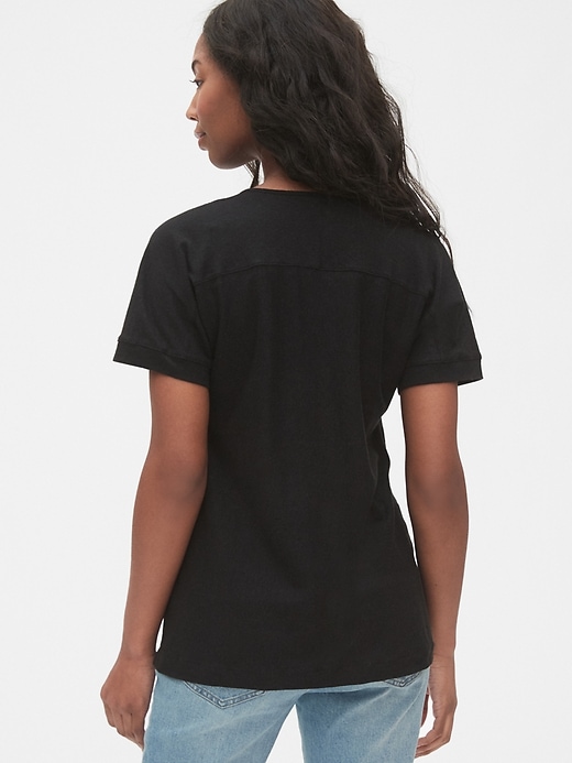 2 of 8 showing, with the color true black of product Maternity Tie-Front T-Shirt