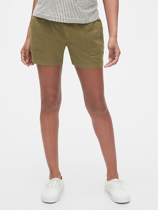 Image number 5 showing, Maternity Shorts in Linen-Cotton