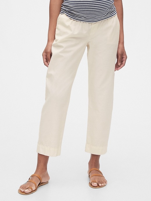 Image number 1 showing, Maternity Straight Crop Pants