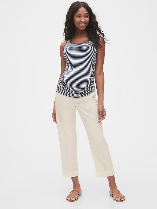 Image number 4 showing, Maternity Straight Crop Pants