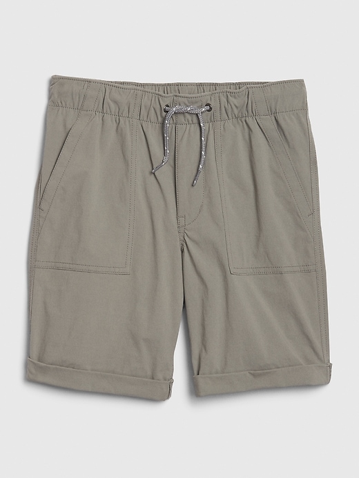 1 of 8 showing, with the color oxide grey of product Kids Hybrid Pull-On Shorts with QuickDry