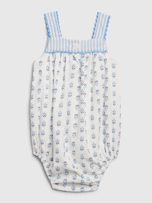 2 of 8 showing, with the color rain of product Baby Paisley Bubble One-Piece