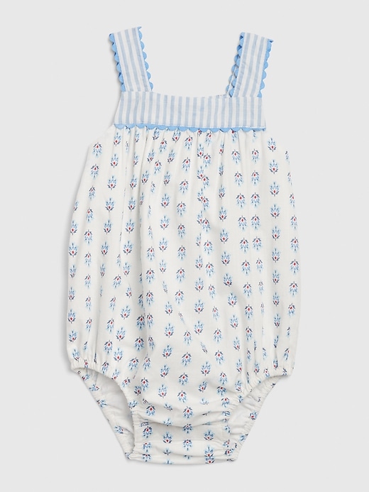 1 of 8 showing, with the color rain of product Baby Paisley Bubble One-Piece
