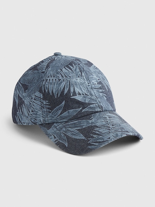 1 of 8 showing, with the color indigo palm print of product Baseball Hat