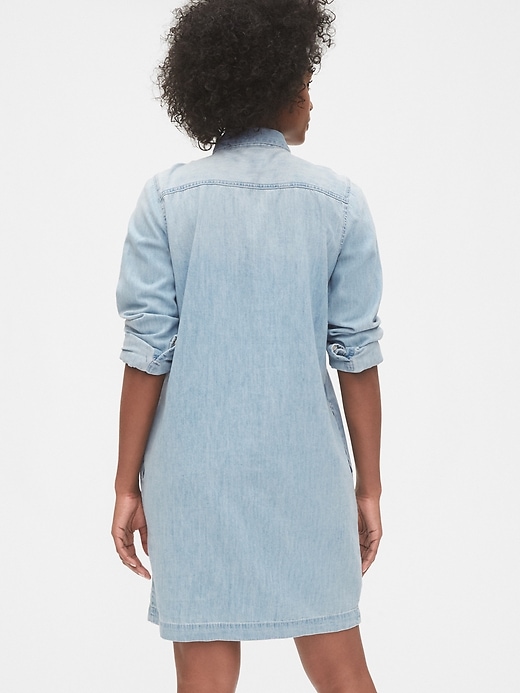 2 of 8 showing, with the color light indigo of product Denim Popover Dress