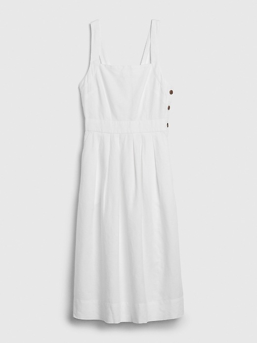Image number 5 showing, Apron Midi Dress in Linen-Cotton