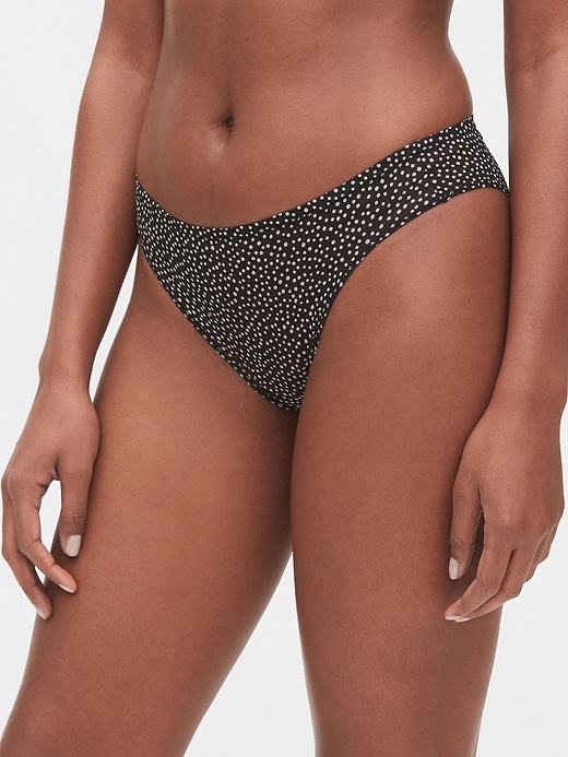 2 of 8 showing, with the color black & white dot of product Mesh Bikini Bottom