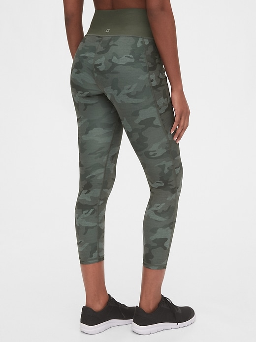 2 of 8 showing, with the color green camo of product GapFit High Rise Print Pocket 7/8 Leggings in Sculpt Revolution