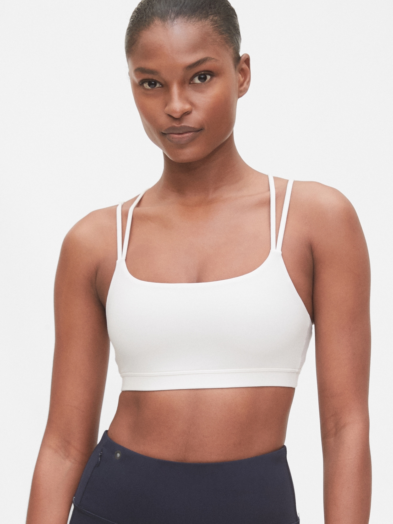 Gap Fit Breathe Low Support Strappy Sports Bra In White