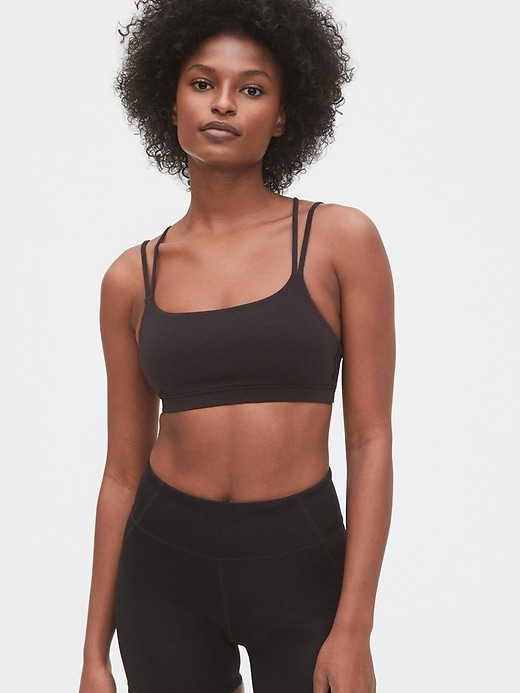 View large product image 1 of 1. GapFit Breathe Low Support Strappy Sports Bra