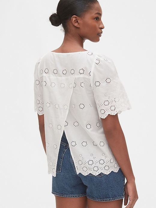 Image number 2 showing, Eyelet Scalloped Top